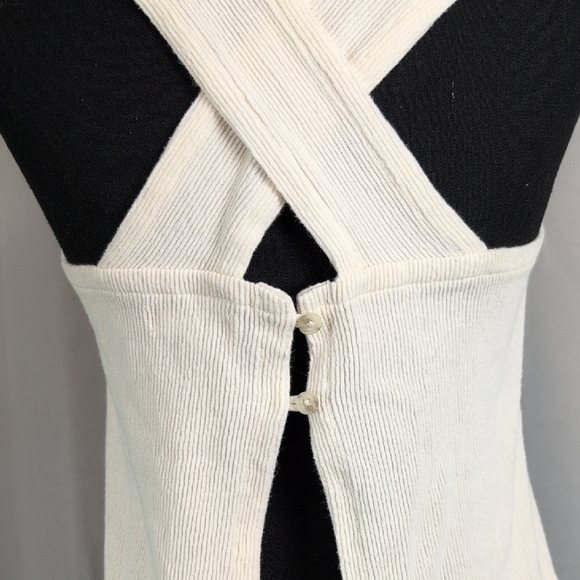 Madewell Cream Ribbed Sleeveless Tank Top - Picture 3 of 9